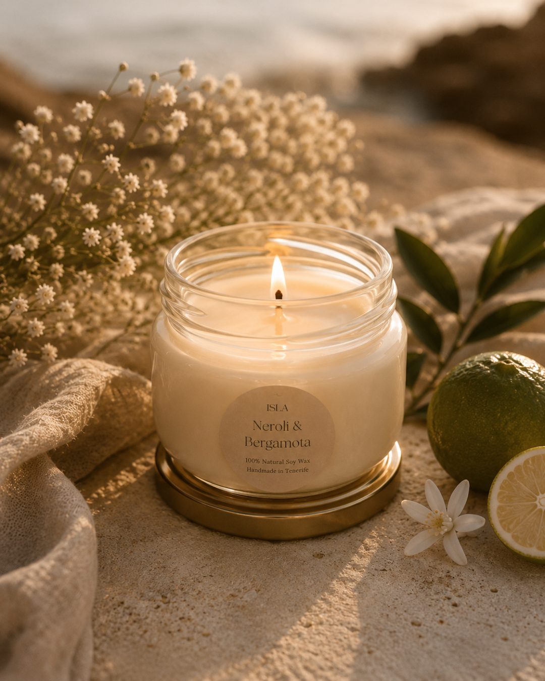VELA DE BIENESTAR - AROMA NEROLI Y BERGAMOTA